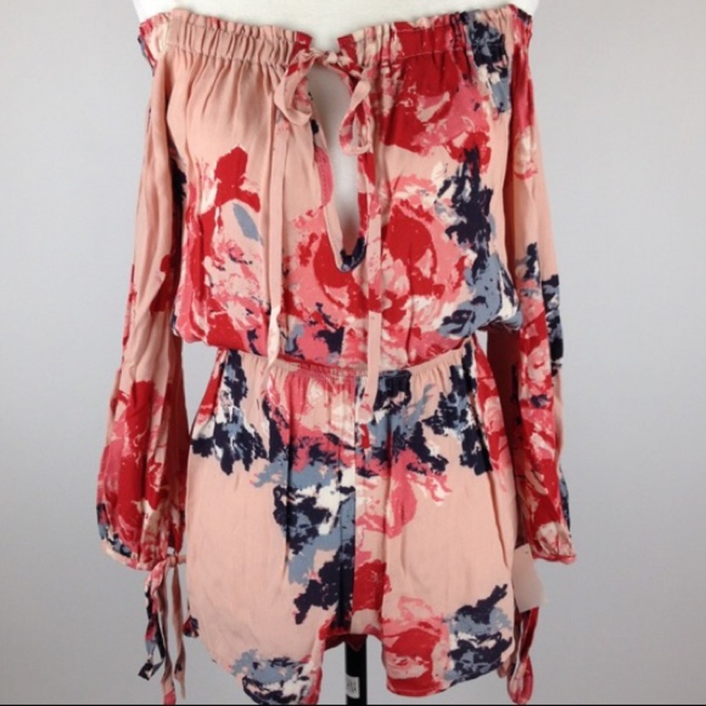 The Impeccable Pig Floral Off the Shoulders Romper